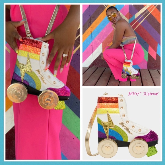 Betsey Johnson Women's Roller Derby Skate Kitsch Crossbody Bag Purse - Picture 5 of 9